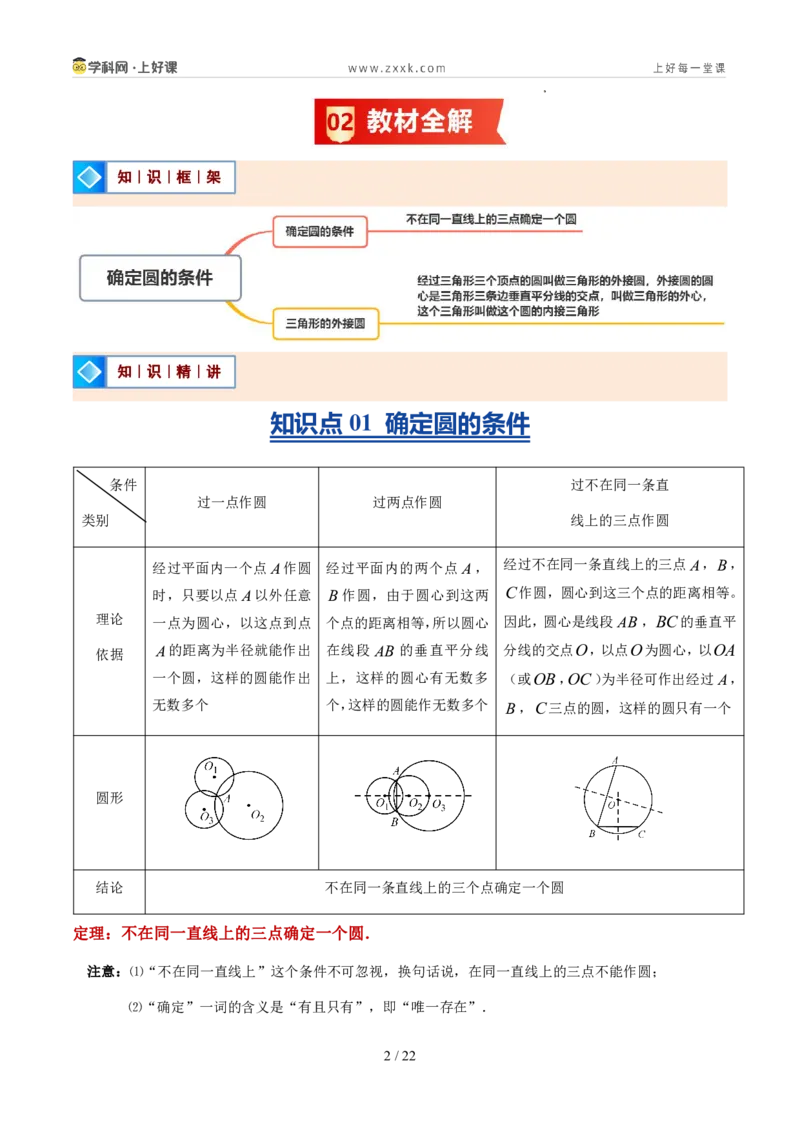 《苏科2026年《暑假同步预习讲义》第09讲确定圆的条件10大题型（暑假预习讲义）（原卷版）_26秋初中教辅资料_26秋初中《暑假预习》》第2页预览