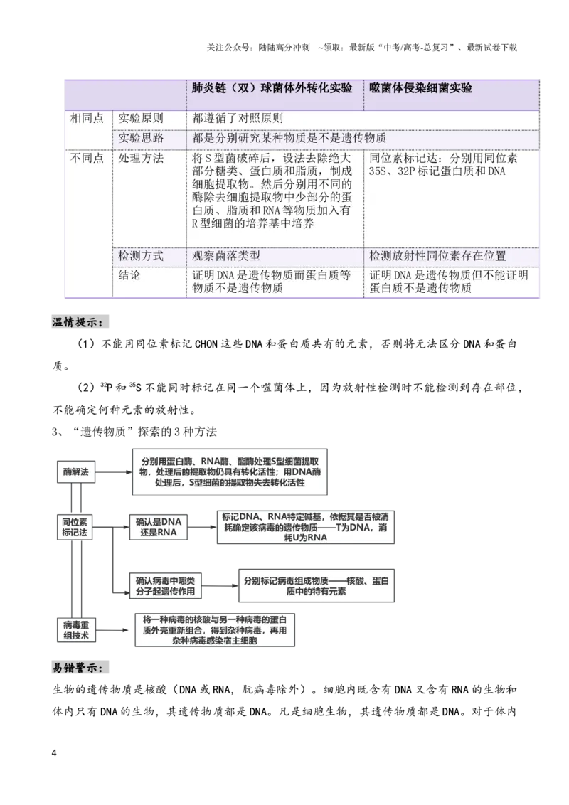 《第09讲遗传的分子基础（讲义）-解析版_06-生物-高考总复习_二轮复习_2024年_2024年高考生物二轮复习讲练测（新教材新高考）_配套讲义》第4页预览