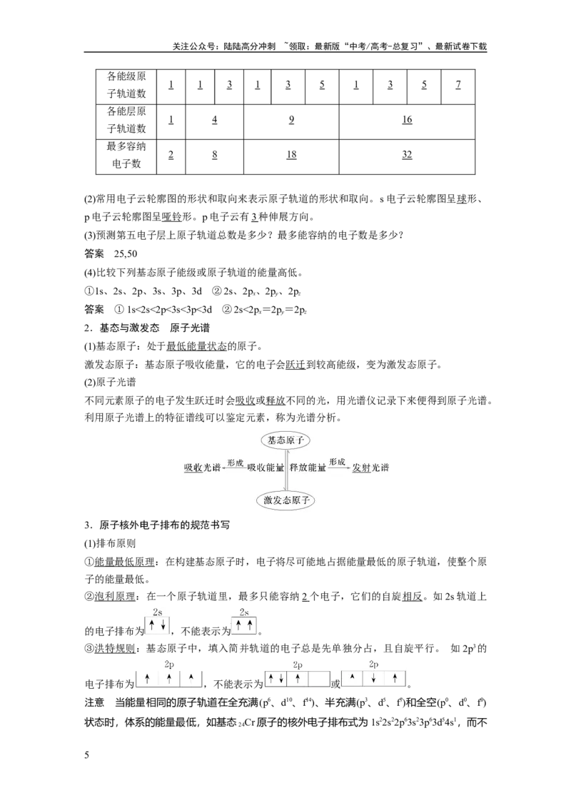 《大单元三　第七章　第31讲　原子结构　核外电子排布规律_05-化学-高考总复习_一轮复习_2025年_2025年大一轮复习讲义人教版化学_资料_1-资料_大一轮复习讲义教师专用》第5页预览