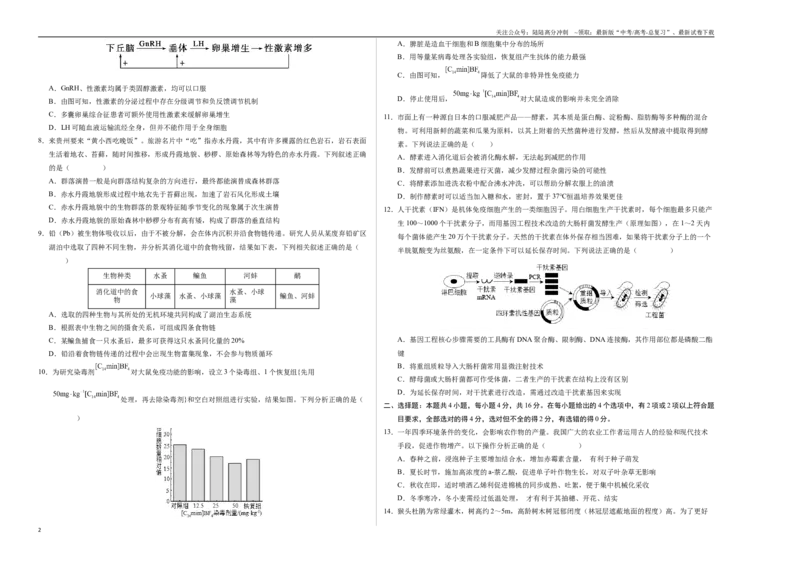 《生物（江西卷）（考试版A3）_06-生物-高考总复习_一轮复习_2025年_2025年高考生物第一次模拟卷24套》第2页预览