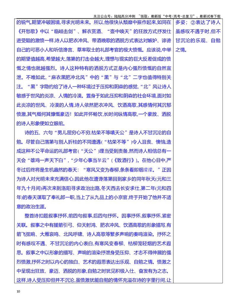 《练习18：古诗鉴赏思想观点专练-教考融合2024年高考语文一轮复习诗歌鉴赏专练_一轮复习_2024年_2024年高考语文一轮复习诗歌鉴赏专练18份教考融合_资料》第10页预览