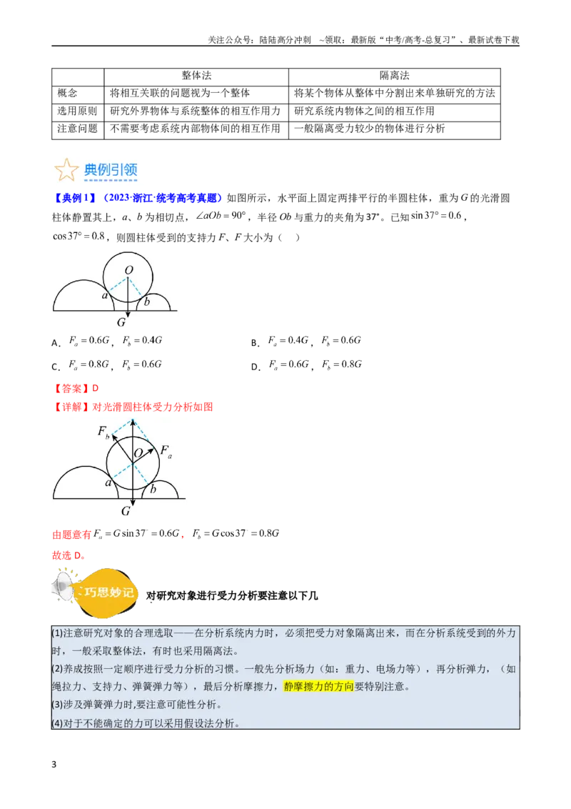 《考点07受力分析共点力的平衡（核心考点精讲精练）-备战2024年高考物理一轮复习考点帮（新高考专用）（解析版）_04-物理-高考总复习_一轮复习_2024年》第3页预览