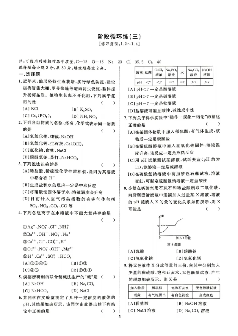 《循环周周清_26秋小学初中各机构教辅大合集（一本、教材帮、阳光同学、王朝霞、实验班、小典中点、上分卷、白欧、课堂笔记等等）_26秋初中教辅资料_26秋初中《全效学习本》》第7页预览