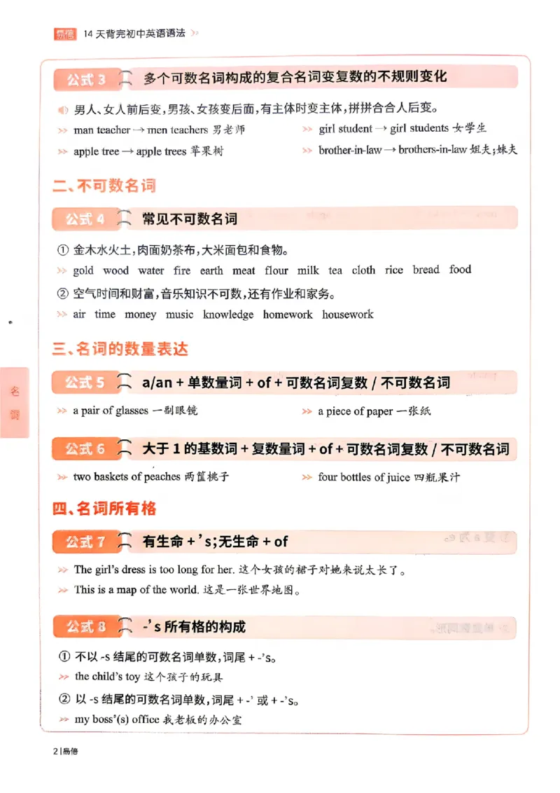 《易蓓14天背完初中英语语法_26秋小学初中各机构教辅大合集（一本、教材帮、阳光同学、王朝霞、实验班、小典中点、上分卷、白欧、课堂笔记等等）_26秋初中教辅资料_26秋《易蓓》系列》第5页预览