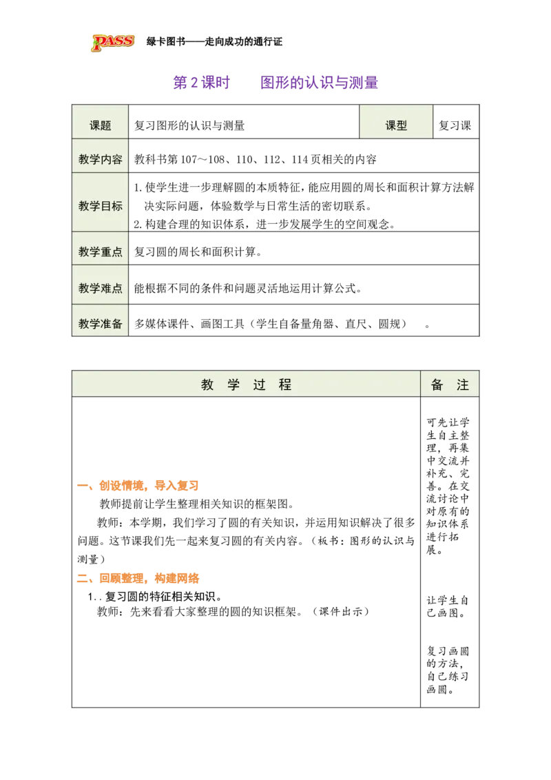 《第2课时图形的认识与测量_26秋小学初中各机构教辅大合集（一本、教材帮、阳光同学、王朝霞、实验班、小典中点、上分卷、白欧、课堂笔记等等）_26秋小学教辅资料_1526秋课件教案》第1页预览