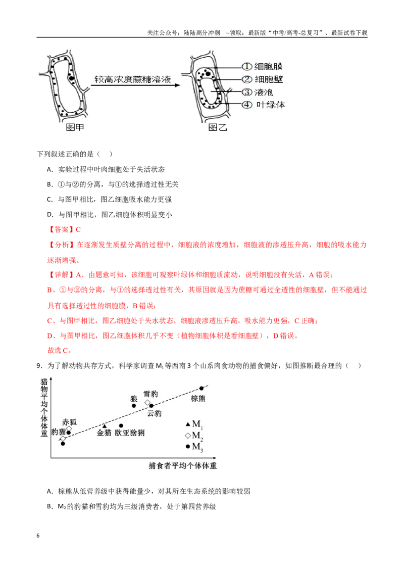《生物（福建卷）（全解全析）_06-生物-高考总复习_专项复习_2025年_2025年高考第一二三次模拟卷（多地区）生物_2025年高考生物第二次模拟卷26套_生物（福建卷）》第6页预览