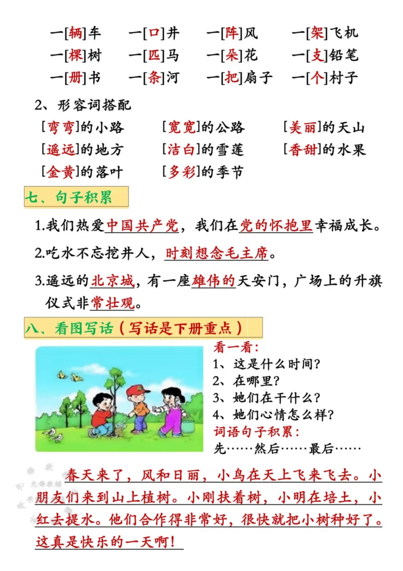 《一年级下册语文知识点汇总(1-4单元)_1年级下册同步教辅_1下-语文_一下语文-知识点汇总》第6页预览