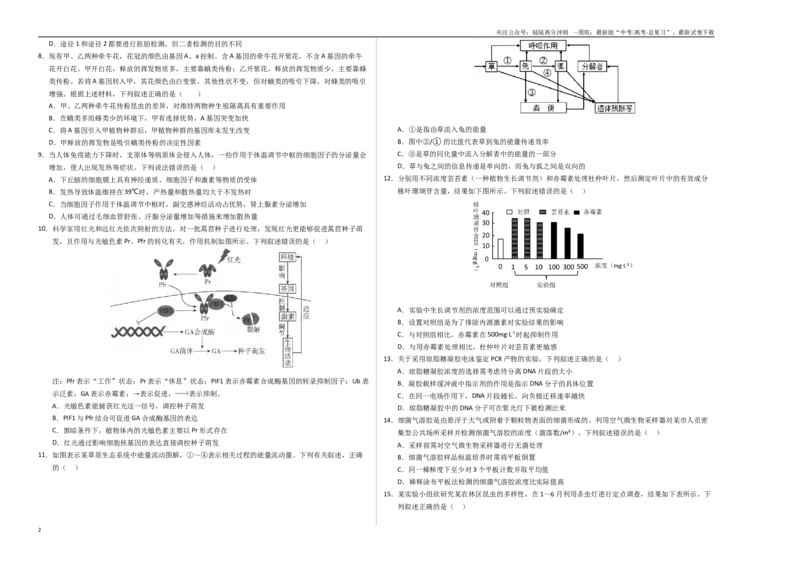 《生物（海南卷01）（考试版A3）_06-生物-高考总复习_专项复习_2025年_2025年高考押题预测卷（多地区）生物》第2页预览