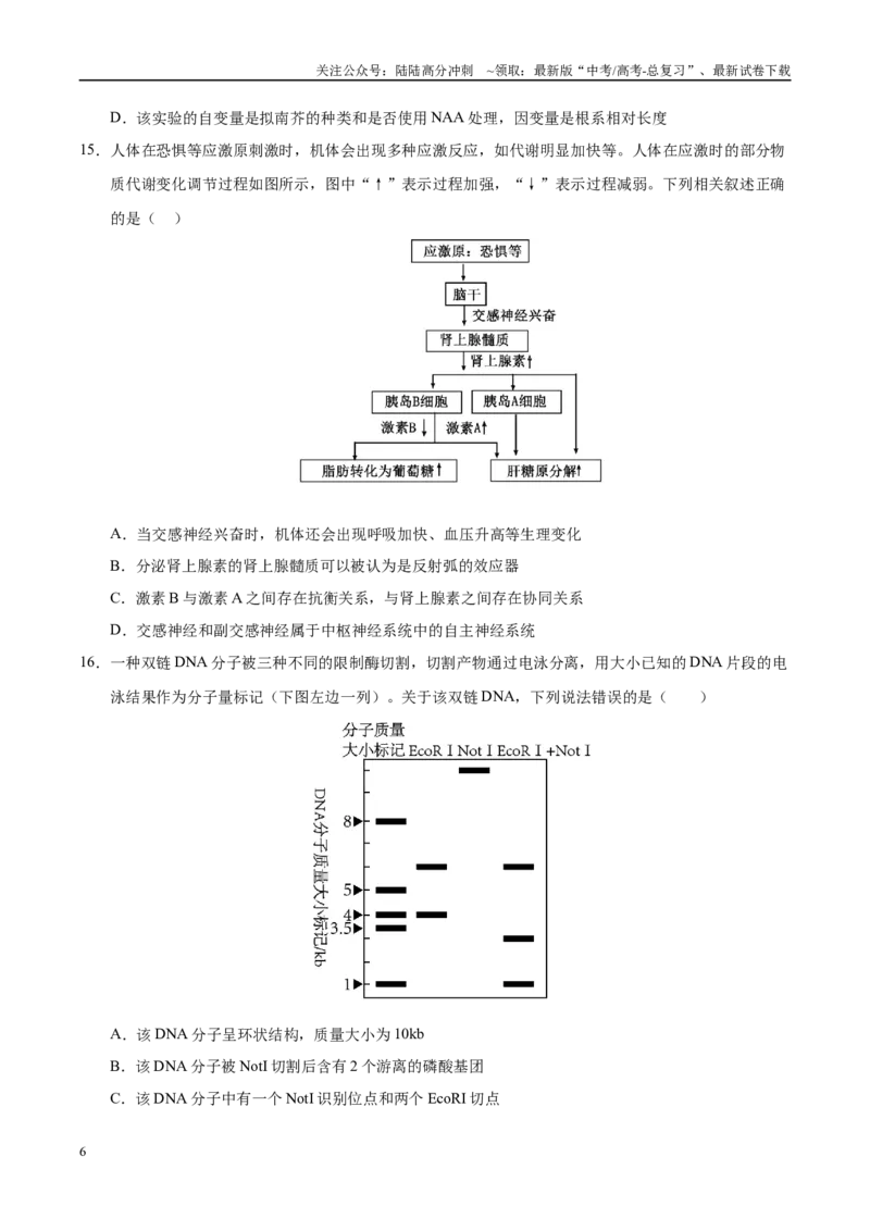 《生物（甘肃卷01）（考试版）_06-生物-高考总复习_专项复习_2025年_2025年高考押题预测卷（多地区）生物》第6页预览
