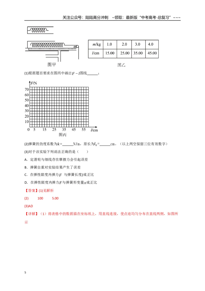 《第08讲实验：探究弹簧弹力与形变量的关系、实验：探究两个互成角度的力的合成规律（专项训练）（四川专用）（教师版）_04-物理-高考总复习_一轮复习_2026年-物理高考一轮复习》第5页预览