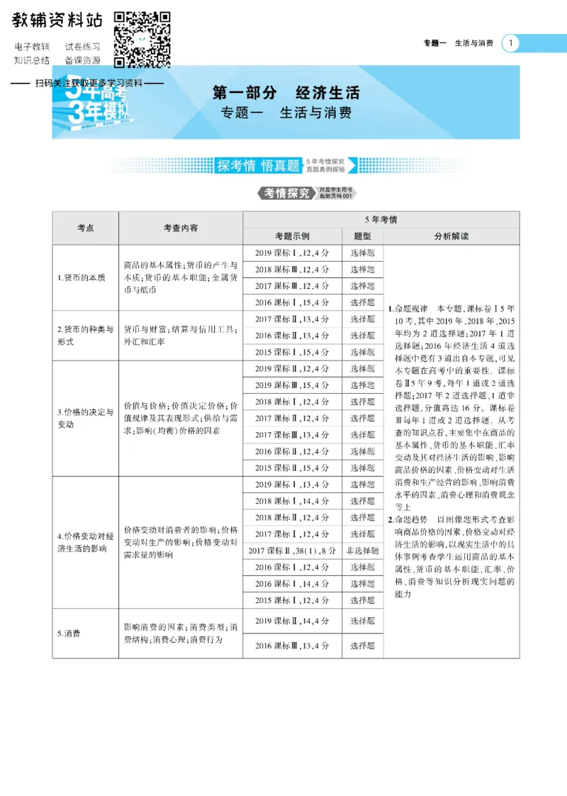 《《5年高考3年模拟》A版政治课标版_2021版》第1页预览