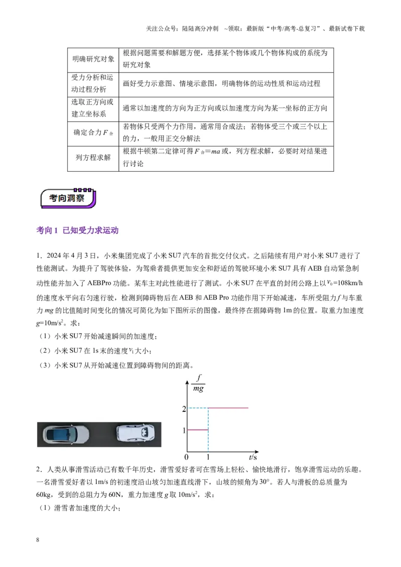 《第09讲牛顿运动定律的理解及基本应用(讲义)（学生版）_04-物理-高考总复习_一轮复习_2025年_2025年高考物理一轮复习讲义+练习+课件（新教材新高考）_第三章力与运动的关系》第8页预览