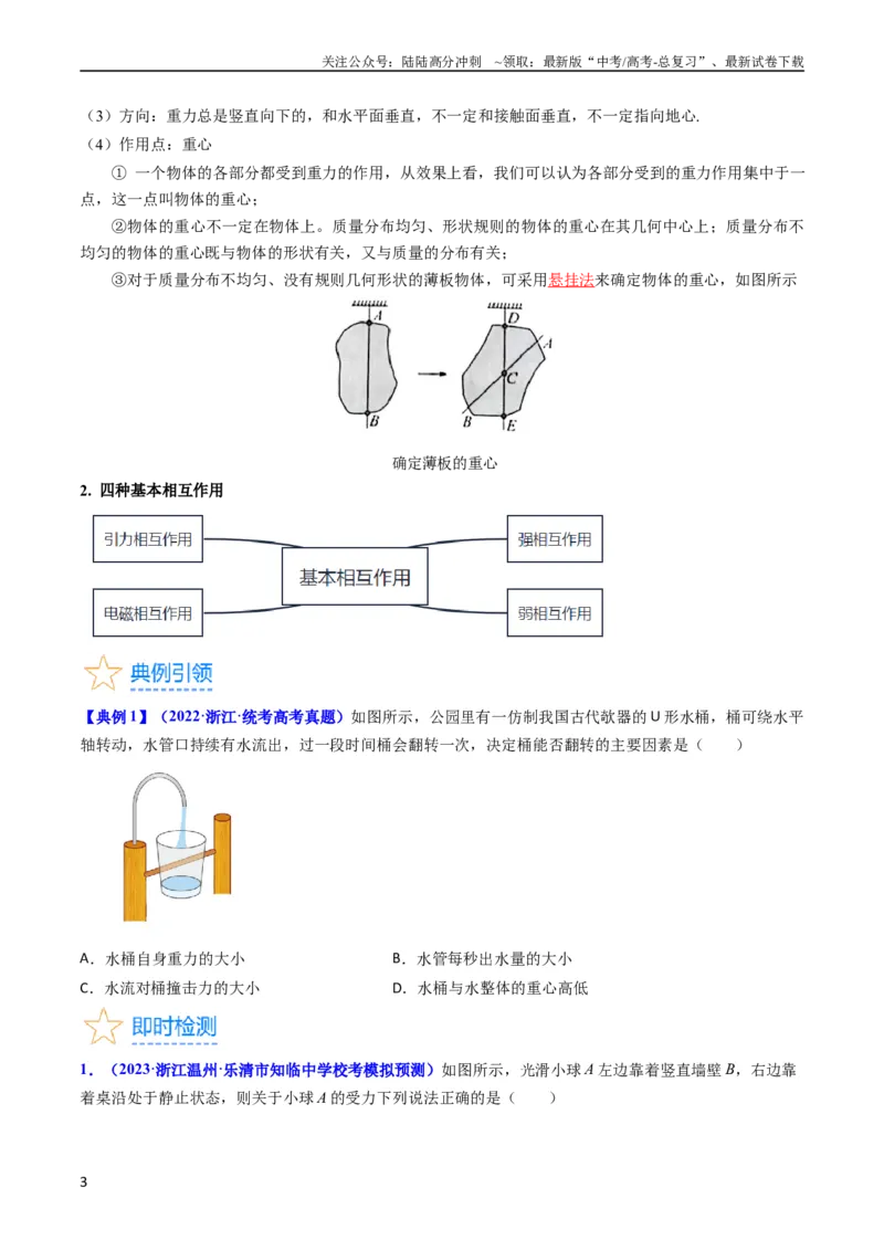 《考点05重力弹力摩擦力（核心考点精讲精练）-备战2024年高考物理一轮复习考点帮（新高考专用）（原卷版）_04-物理-高考总复习_一轮复习_2024年》第3页预览