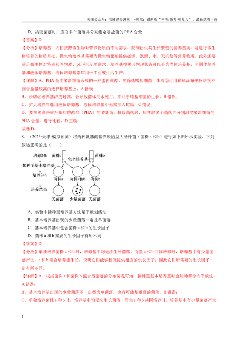 《专题12发酵工程（解析版）_06-生物-高考总复习_专项复习_2024年_2024年高考生物重难压轴题型考前终极押题_资料》第5页预览