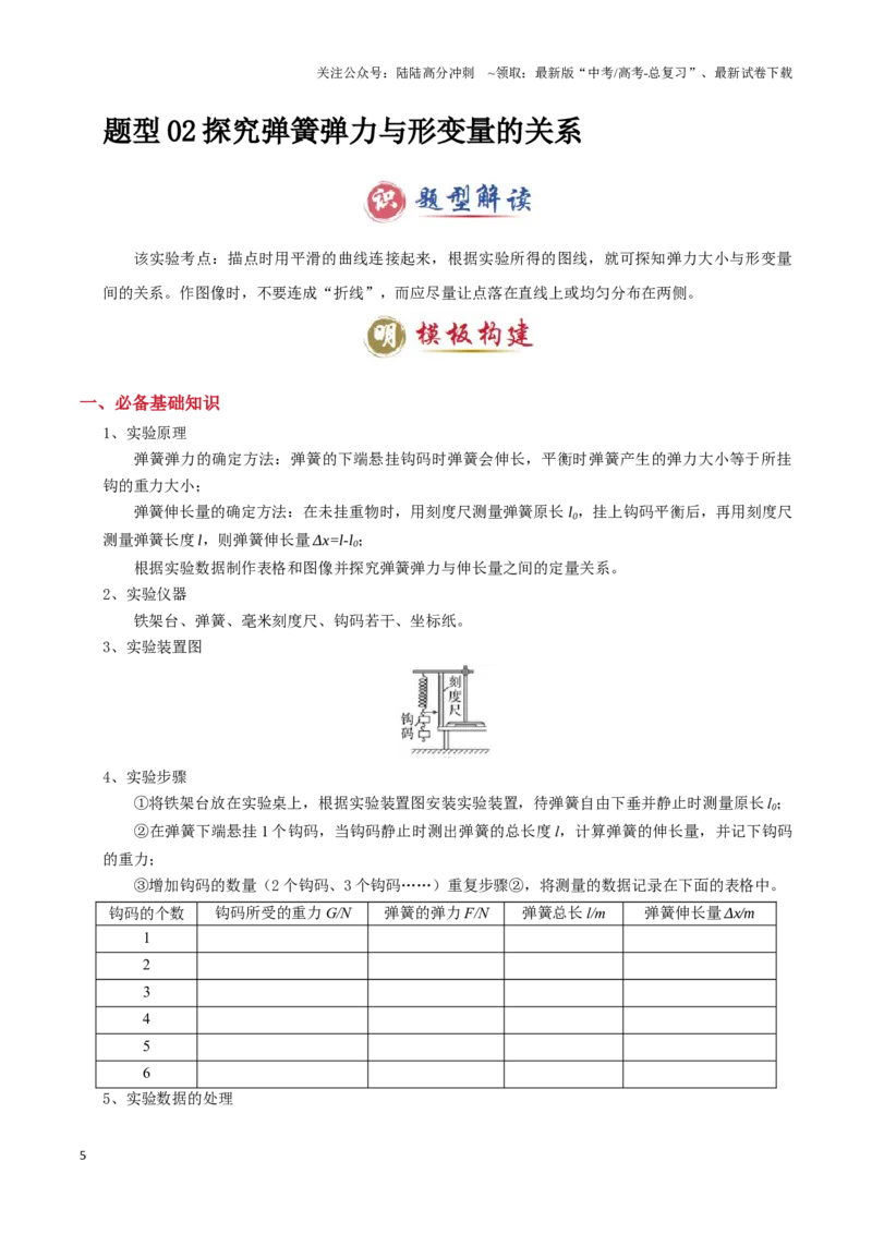 《模板17-1力学实验（九大题型）(学生版）_04-物理-高考总复习_专项复习_2025年_2025年高考物理答题技巧与答题模板（全国通用）》第5页预览