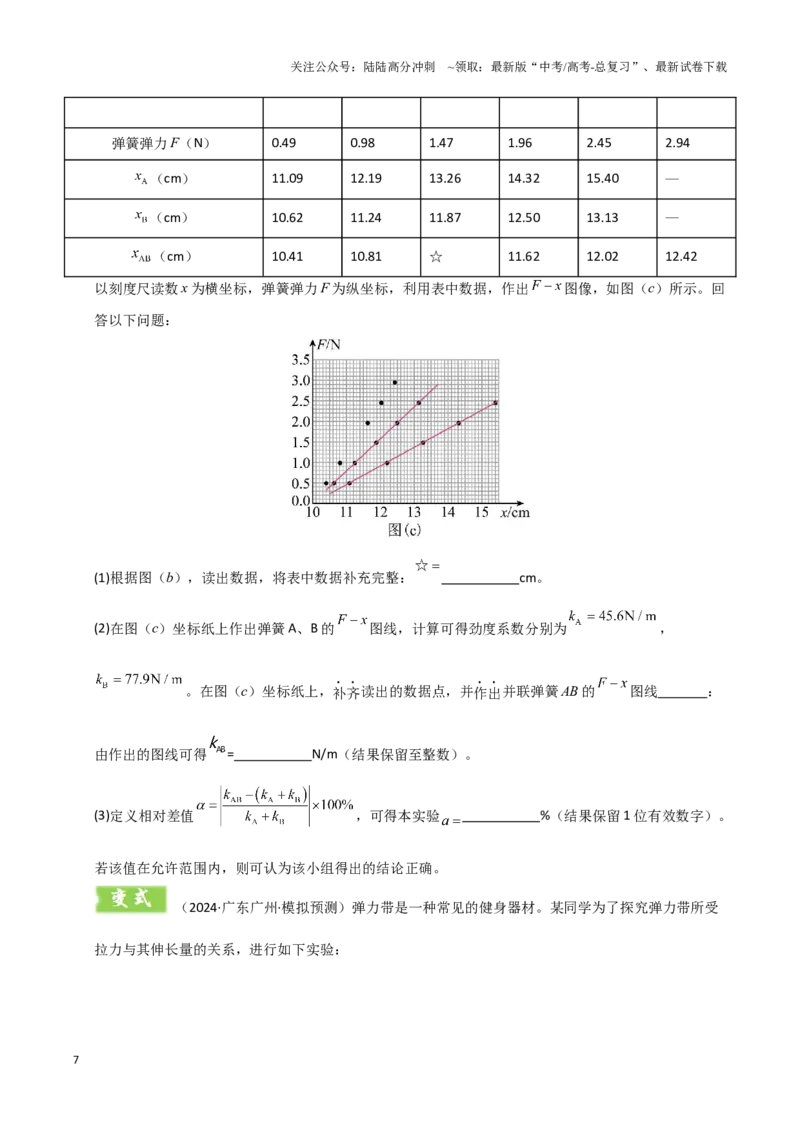 《模板17-1力学实验（九大题型）(学生版）_04-物理-高考总复习_专项复习_2025年_2025年高考物理答题技巧与答题模板（全国通用）》第7页预览