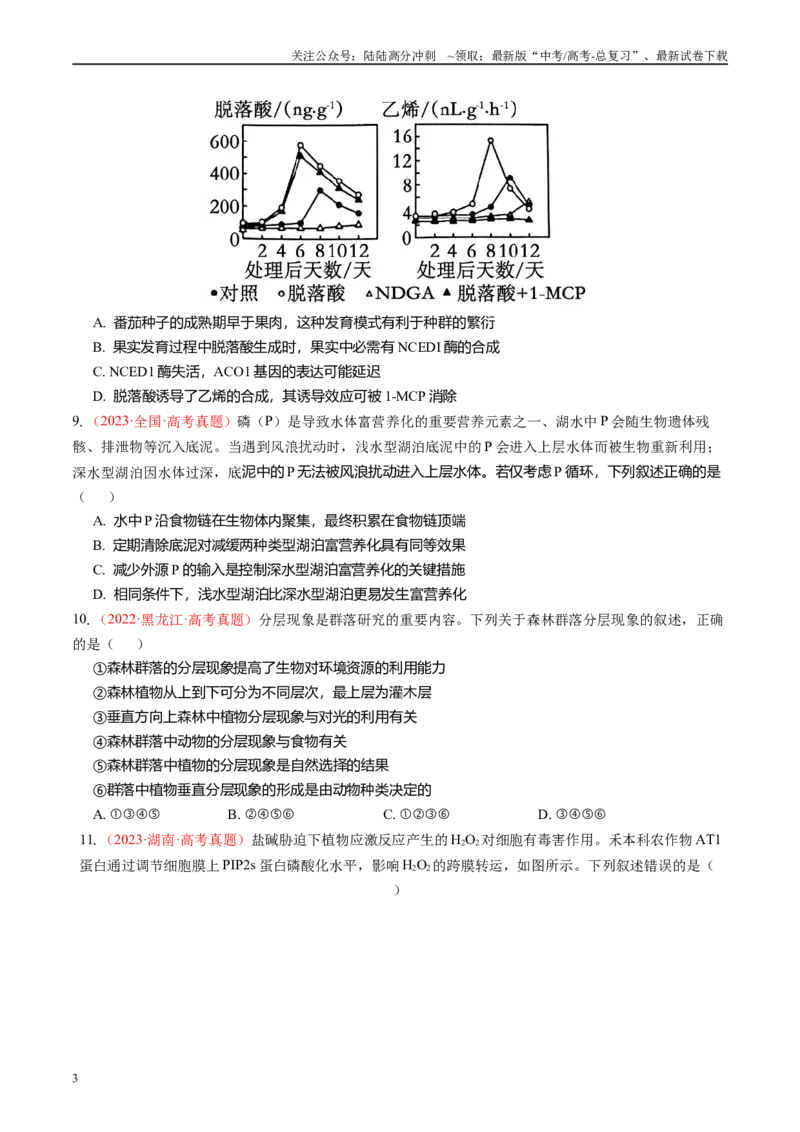 《真题重组卷（黑龙江、吉林专用）（原卷版）_06-生物-高考总复习_二轮复习_2024年_2024年高考生物真题重组卷二模（新高考七省专用》第3页预览