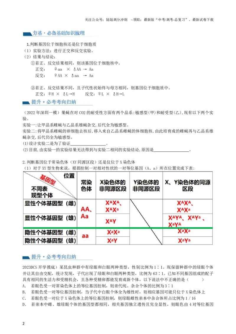 《第19讲遗传综合实验分析（讲义）（学生版）_06-生物-高考总复习_一轮复习_2024年_2024年高考生物一轮复习讲练测(课件+讲义+练习)（新高考）_讲义+练习》第2页预览