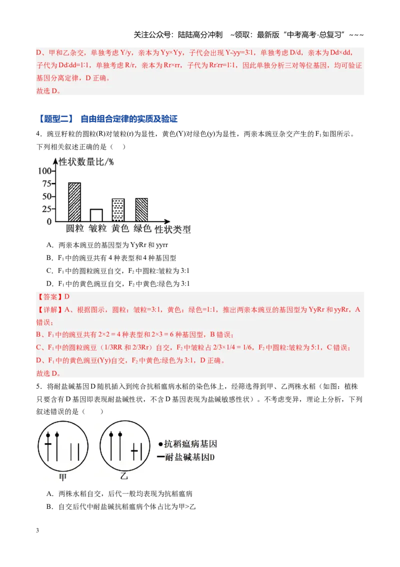 《第15讲自由组合定律（专项训练）（黑吉辽蒙专用）（教师版）_06-生物-高考总复习_一轮复习_2026年-生物高考一轮复习_2026年高考生物一轮课件+讲义+练习（黑吉辽蒙专用）-G330》第3页预览