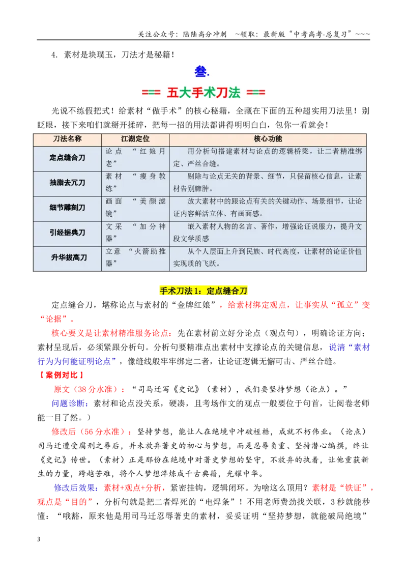 《素材“活用”宝典：5套刀法，写好议论文主体段的素材句（学生版）_专项复习_2026年-语文专项复习_2026年高考语文议论文写作秘籍-G391_资料》第3页预览