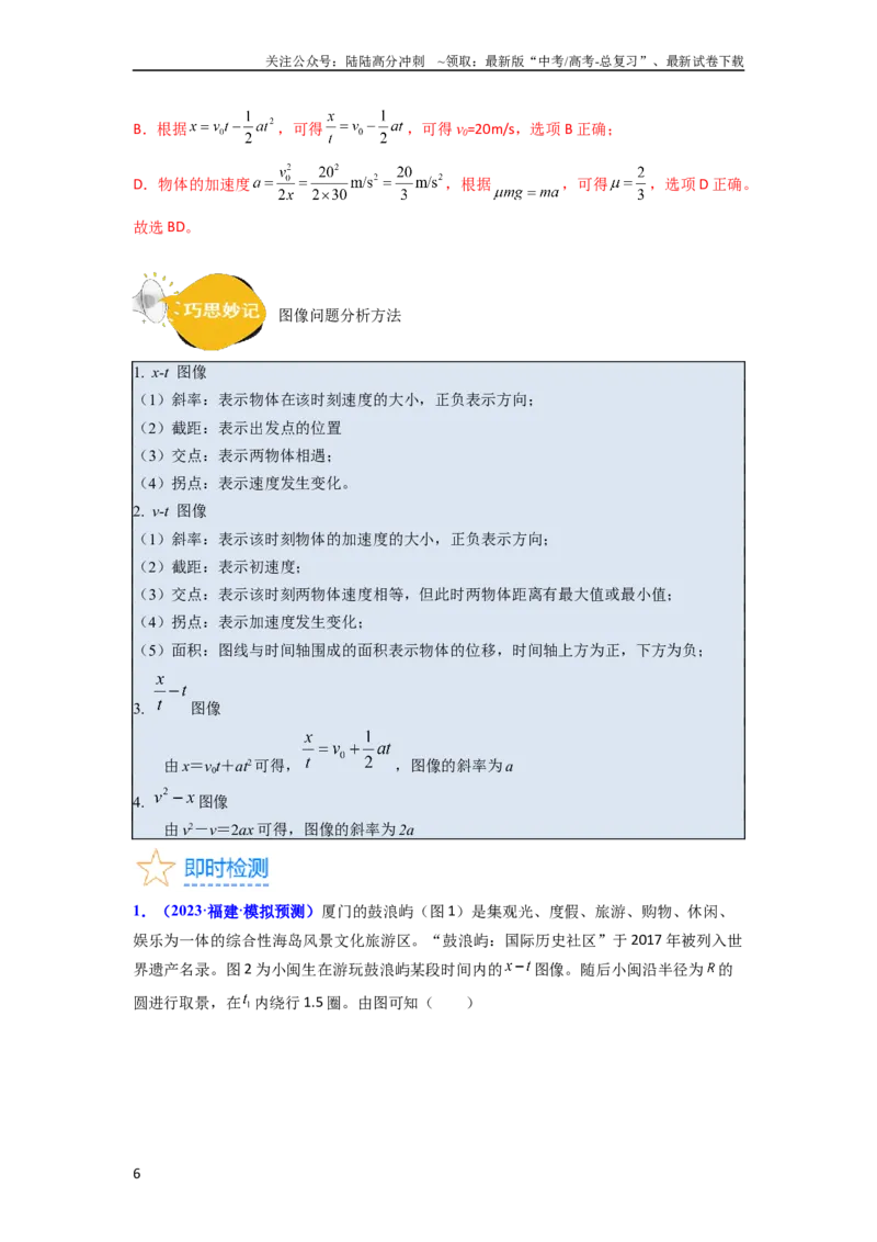《考点03运动图像追击相遇问题（核心考点精讲精练）-备战2024年高考物理一轮复习考点帮（新高考专用）（解析版）_04-物理-高考总复习_一轮复习_2024年》第6页预览