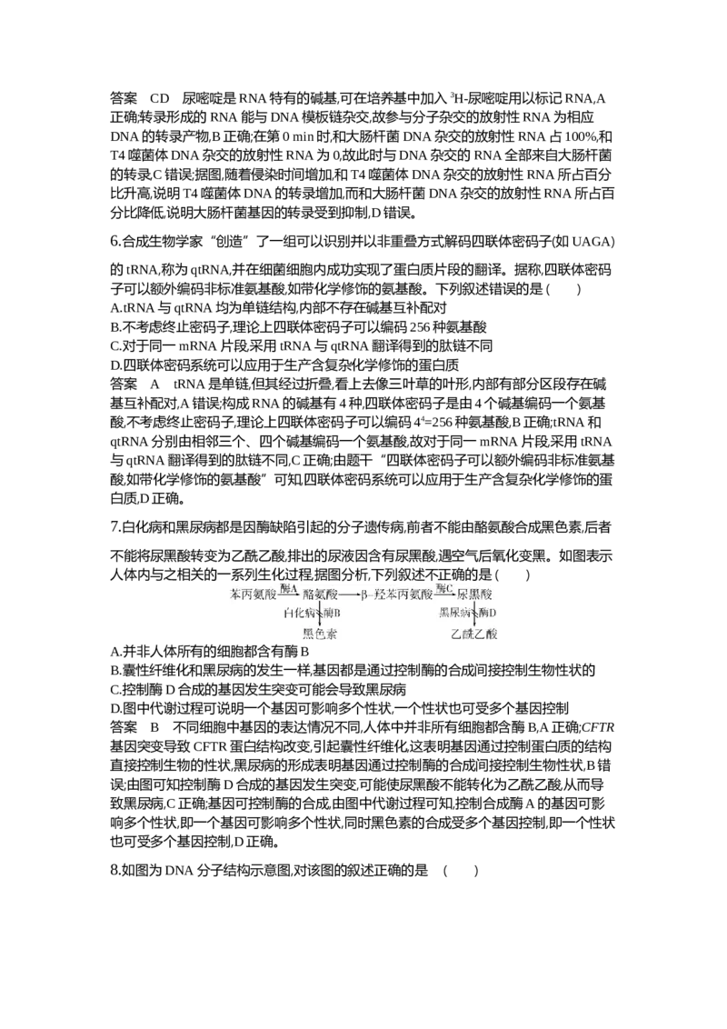 《1_10-专题十遗传的分子基础_2024版教学资源包_2024版.新高考版生物.5·3A版_10_专题十遗传的分子基础_6_专题检测》第7页预览