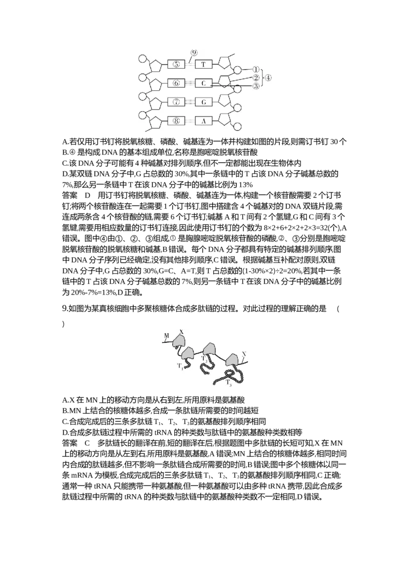 《1_10-专题十遗传的分子基础_2024版教学资源包_2024版.新高考版生物.5·3A版_10_专题十遗传的分子基础_6_专题检测》第8页预览