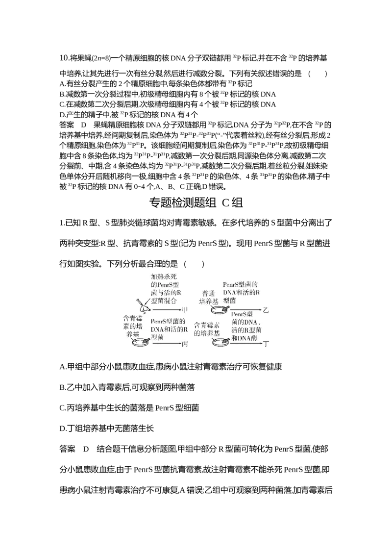 《1_10-专题十遗传的分子基础_2024版教学资源包_2024版.新高考版生物.5·3A版_10_专题十遗传的分子基础_6_专题检测》第9页预览