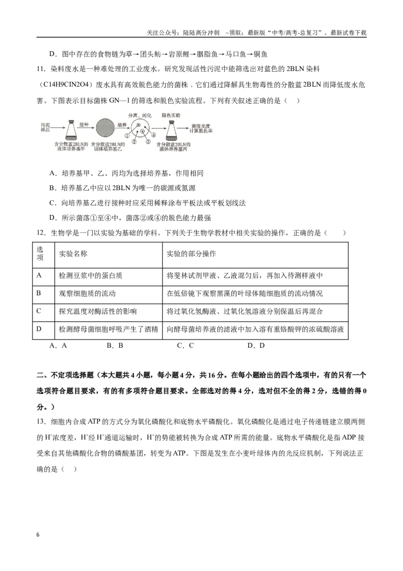 《生物（湖南卷02）（考试版）_06-生物-高考总复习_专项复习_2025年_2025年高考押题预测卷（多地区）生物》第6页预览