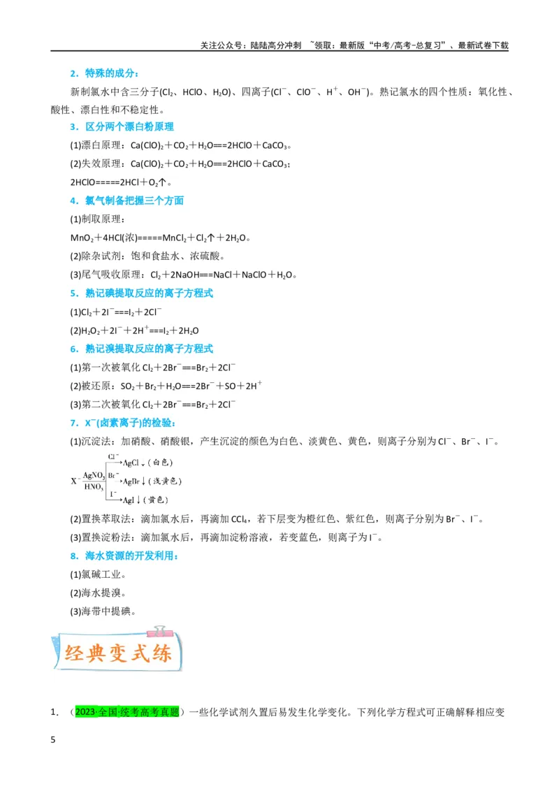 《升级版微专题30非金属及其化合物制备流程与实验探究（S、Se、Te、Cl、Br、I）（原卷版）(全国版)_05-化学-高考总复习_一轮复习_2024年_资料》第5页预览