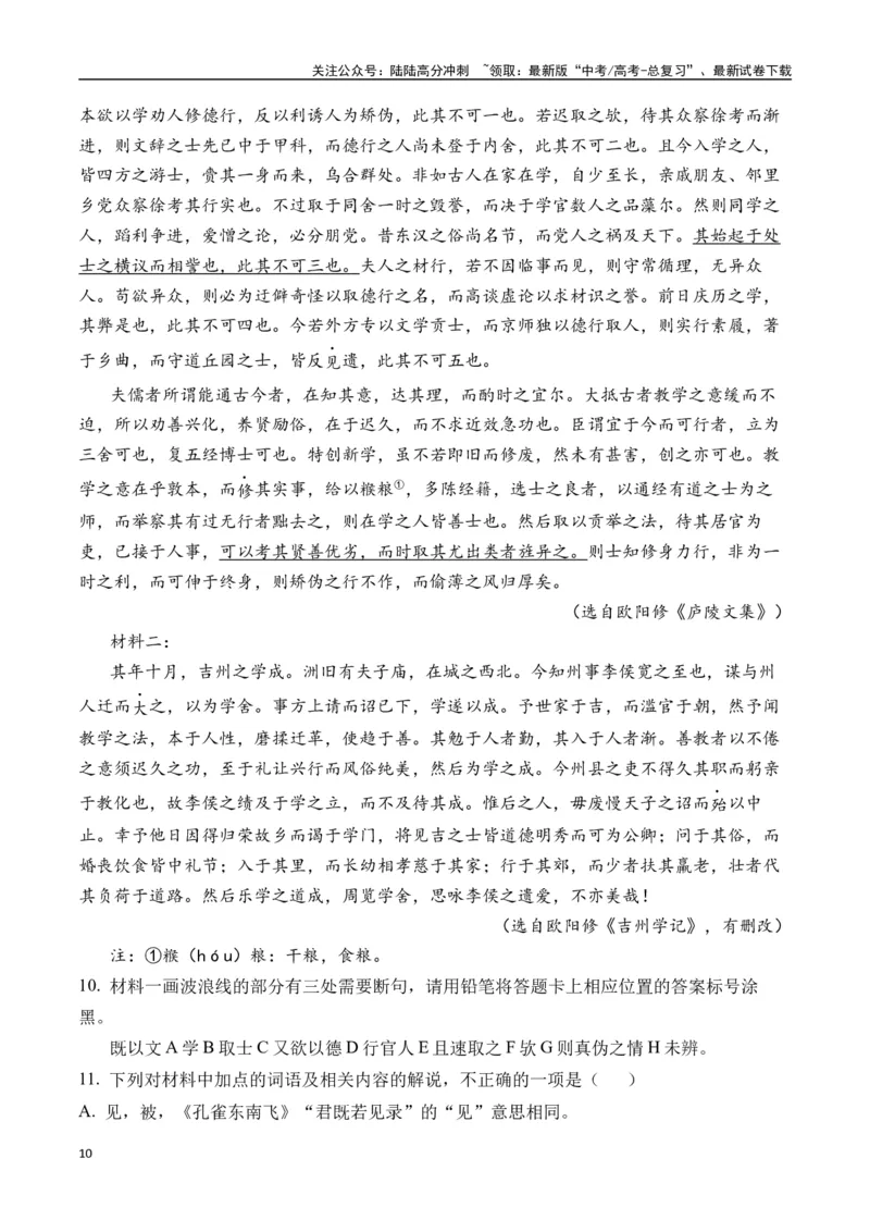 《新高考语文全国各省市联考卷3月精选卷一（解析版）_专项复习_2025年_2025届新高考语文全国各省市联考卷精选（新高考通用）》第10页预览
