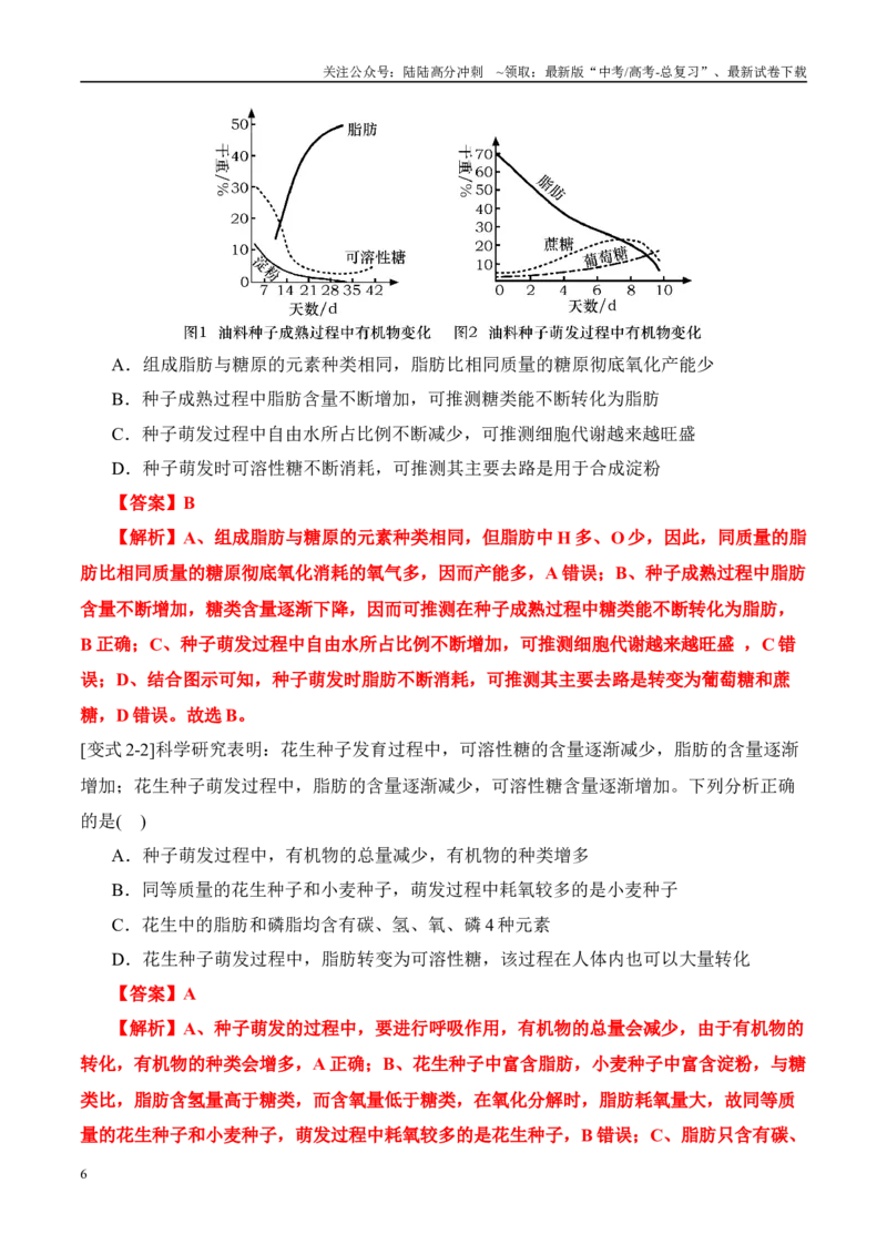 《易错点02组成细胞有机物的易错提醒（5大陷阱）（教师版）_06-生物-高考总复习_专项复习_2025年_2025年高考生物考试易错题（新高考通用）》第6页预览