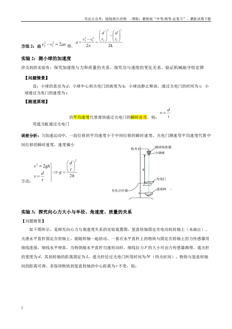《方法03光电门（光电传感器）类装置的原理及分析（原卷版）_04-物理-高考总复习_专项复习_2024年_2024年高考物理实验攻略创新方法大全例题讲解全国通用_高考物理实验方法大全11份》第2页预览