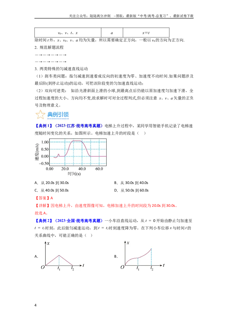 《考点02匀变速直线运动的研究（核心考点精讲精练）-备战2024年高考物理一轮复习考点帮（新高考专用）（解析版）_04-物理-高考总复习_一轮复习_2024年》第4页预览