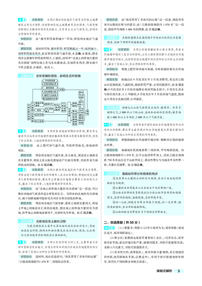 《10_2019年真题卷答案_2026版教学资源包_202653高考总复习A版_江苏版_2026版.江苏版.选考总复习.地理.5·3A版_赠送：真题》第9页预览
