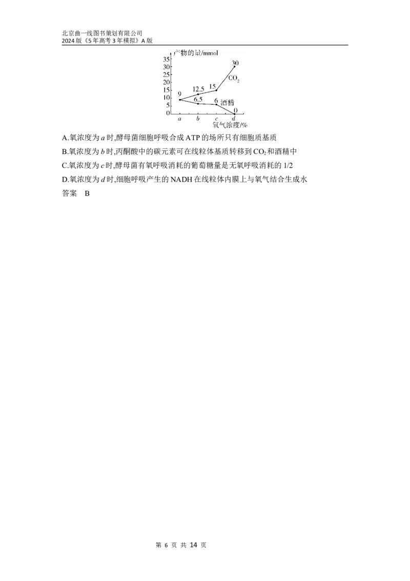 《1_05-专题五　细胞呼吸（分层集训word）_2024版教学资源包_2024版.新高考版生物.5·3A版_5_专题五细胞呼吸_3_习题WORD》第6页预览