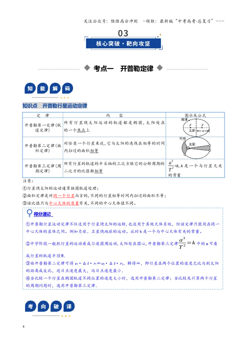 《第16讲万有引力定律（复习讲义）（福建专用）（学生版）_04-物理-高考总复习_一轮复习_2026年-物理高考一轮复习_2026年高考物理一轮课件+讲义+练习（福建专用）-G328》第4页预览