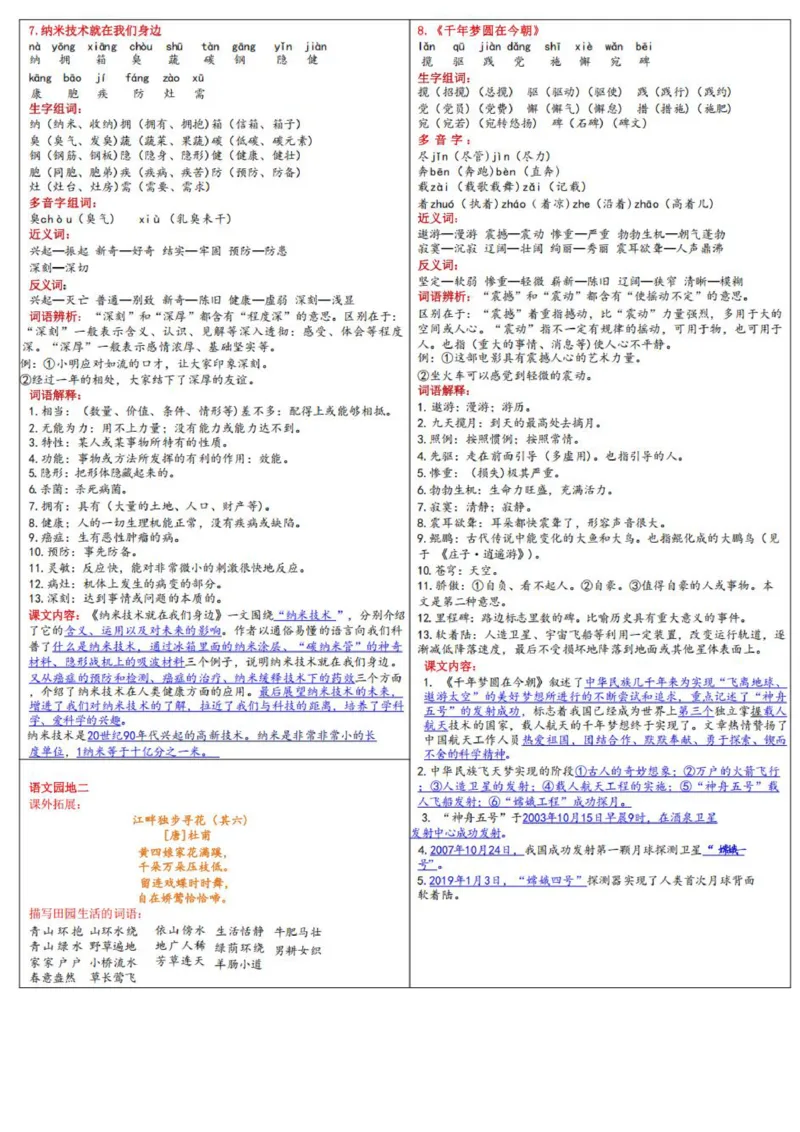《_4年级下册同步教辅_四下语文_四下语文句子+词语_四年级（下）语文课课贴语文园地-》第4页预览
