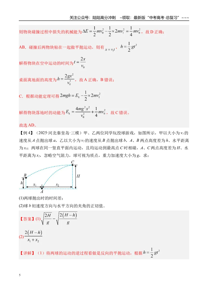 《第20讲抛体运动-（讲义）（教师版）_04-物理-高考总复习_一轮复习_2026年-物理高考一轮复习_2026年高考物理一轮复习精讲精练-G367_资料》第5页预览
