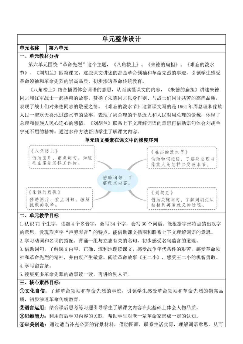 《第6单元单元整体分析_26秋小学初中各机构教辅大合集（一本、教材帮、阳光同学、王朝霞、实验班、小典中点、上分卷、白欧、课堂笔记等等）_26秋小学教辅资料_1526秋课件教案》第1页预览