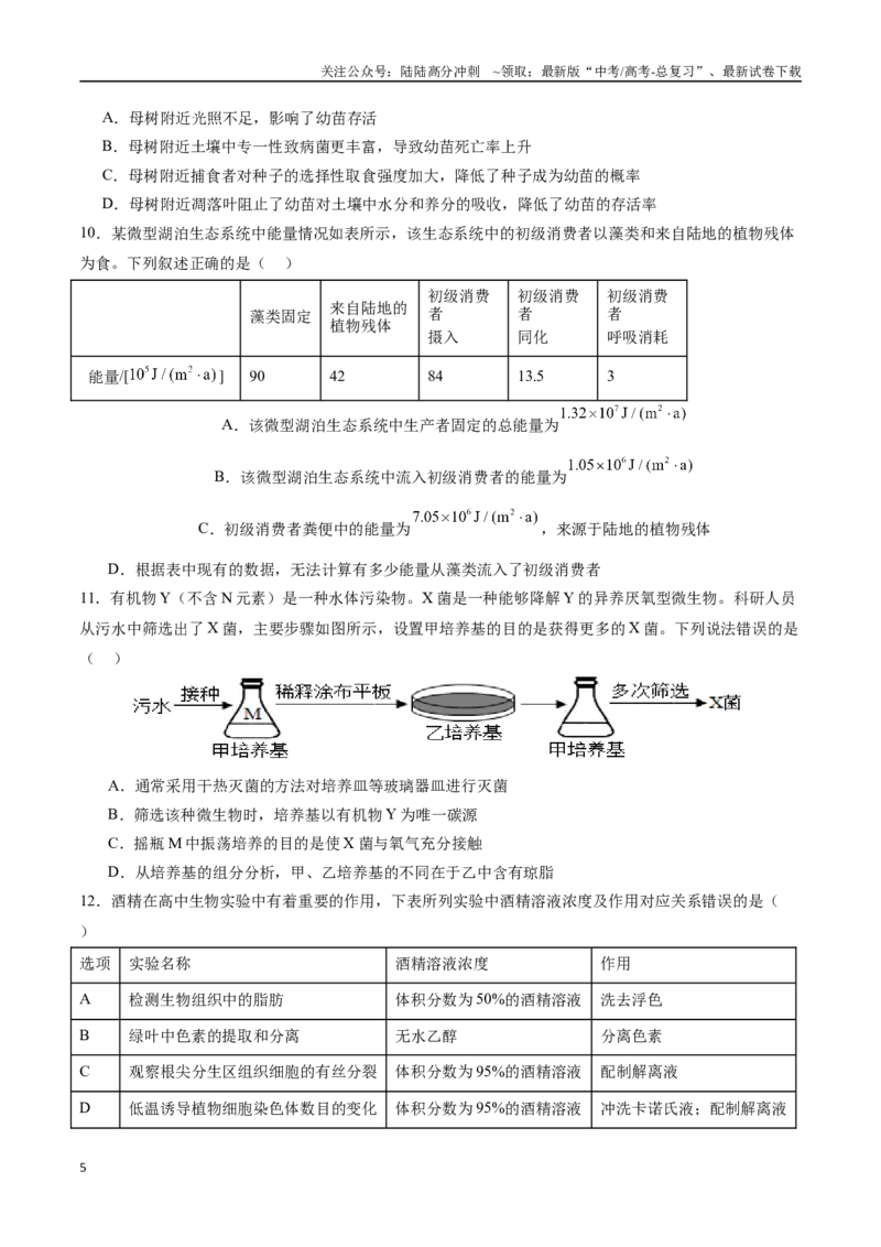 《生物（湖南卷01）（考试版）_06-生物-高考总复习_专项复习_2025年_2025年高考押题预测卷（多地区）生物》第5页预览
