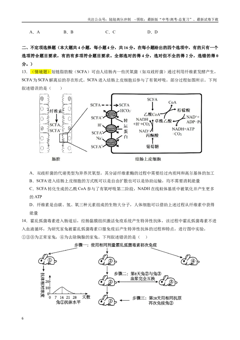 《生物（湖南卷01）（考试版）_06-生物-高考总复习_专项复习_2025年_2025年高考押题预测卷（多地区）生物》第6页预览