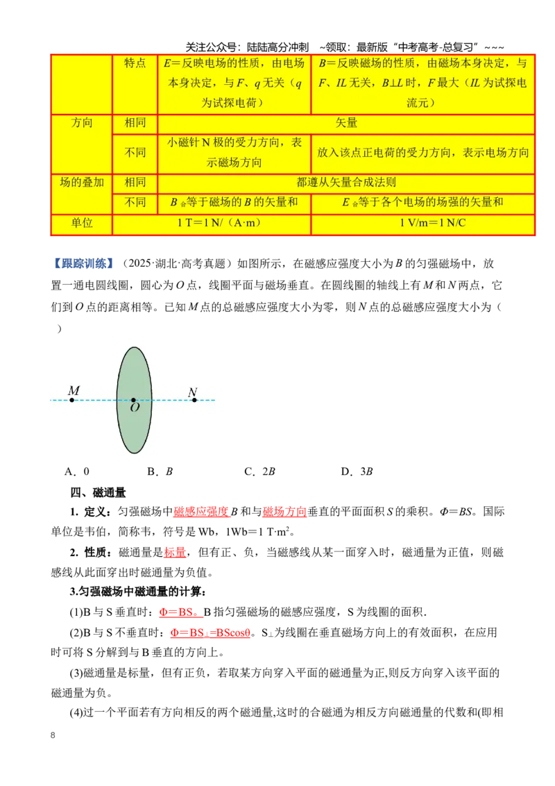 《专题12磁场（知识清单）（全国通用）（学生版）_04-物理-高考总复习_一轮复习_2026年-物理高考一轮复习_2026年高考物理一轮复习知识清单（全国通用）-G56_2026版》第8页预览