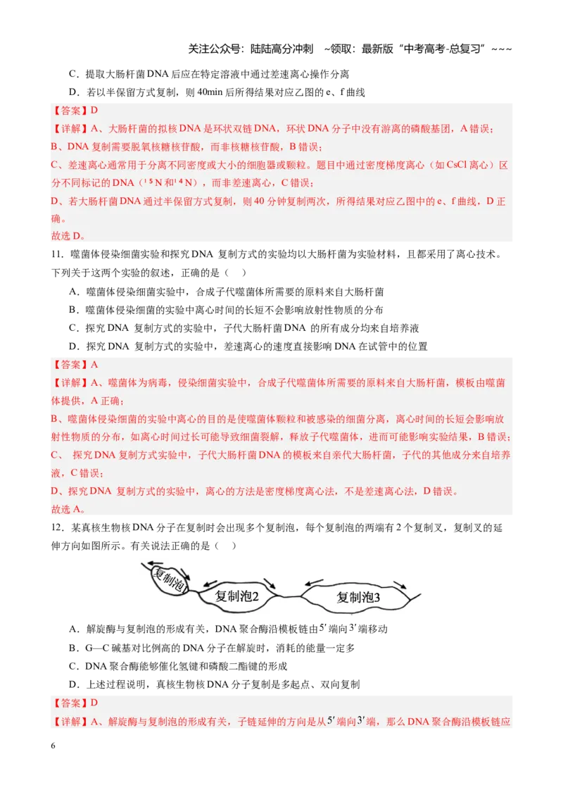 《第20讲DNA分子的结构、复制与基因的本质（专项训练）（四川专用）（教师版）_06-生物-高考总复习_一轮复习_2026年-生物高考一轮复习_2026年高考生物一轮课件+讲义+练习（四川专用）-G335》第6页预览