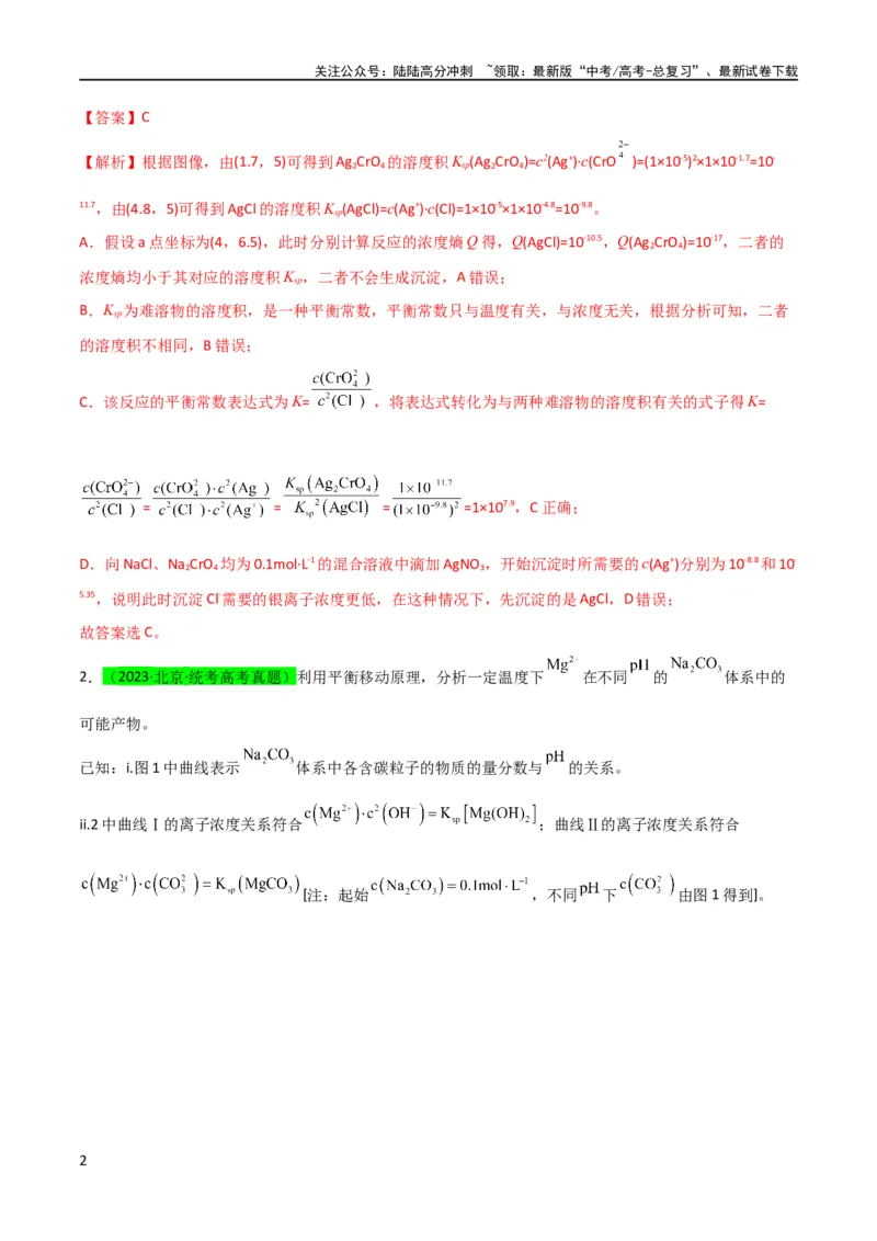 《升级版微专题39水溶液中平衡图像的拓展与探析-（解析版）(全国版)_05-化学-高考总复习_一轮复习_2024年_2024年高考化学一轮复习考点微专题_资料》第2页预览