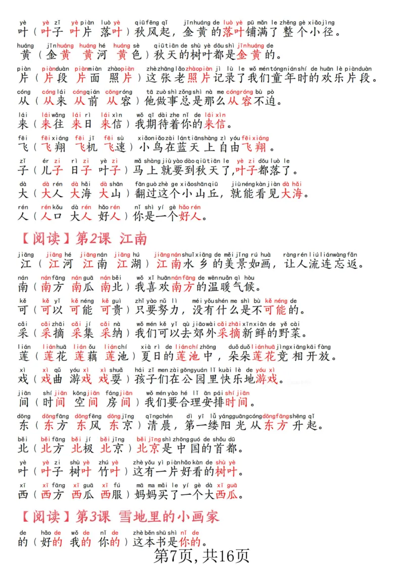 《一年级语文上册生字拼音组词造句汇总_1年级上册同步教辅_1上语文_一上语文-生字+字帖》第7页预览