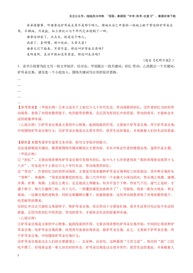 《第08讲微专题教考衔接（练习）（教师版）_一轮复习_2025年_2025年高考语文一轮复习讲义+练习+课件（新教材新高考）_小说阅读》第5页预览