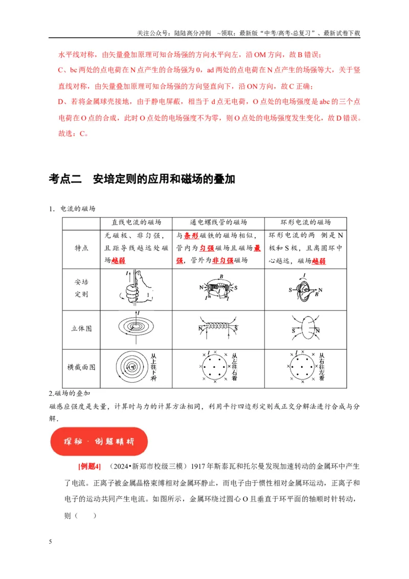 《第21讲　磁场的描述磁场对电流的作用（解析版）_04-物理-高考总复习_一轮复习_2025年_2025届高考物理一轮复习考点精讲精练（全国通用）_资料_1-资料》第5页预览