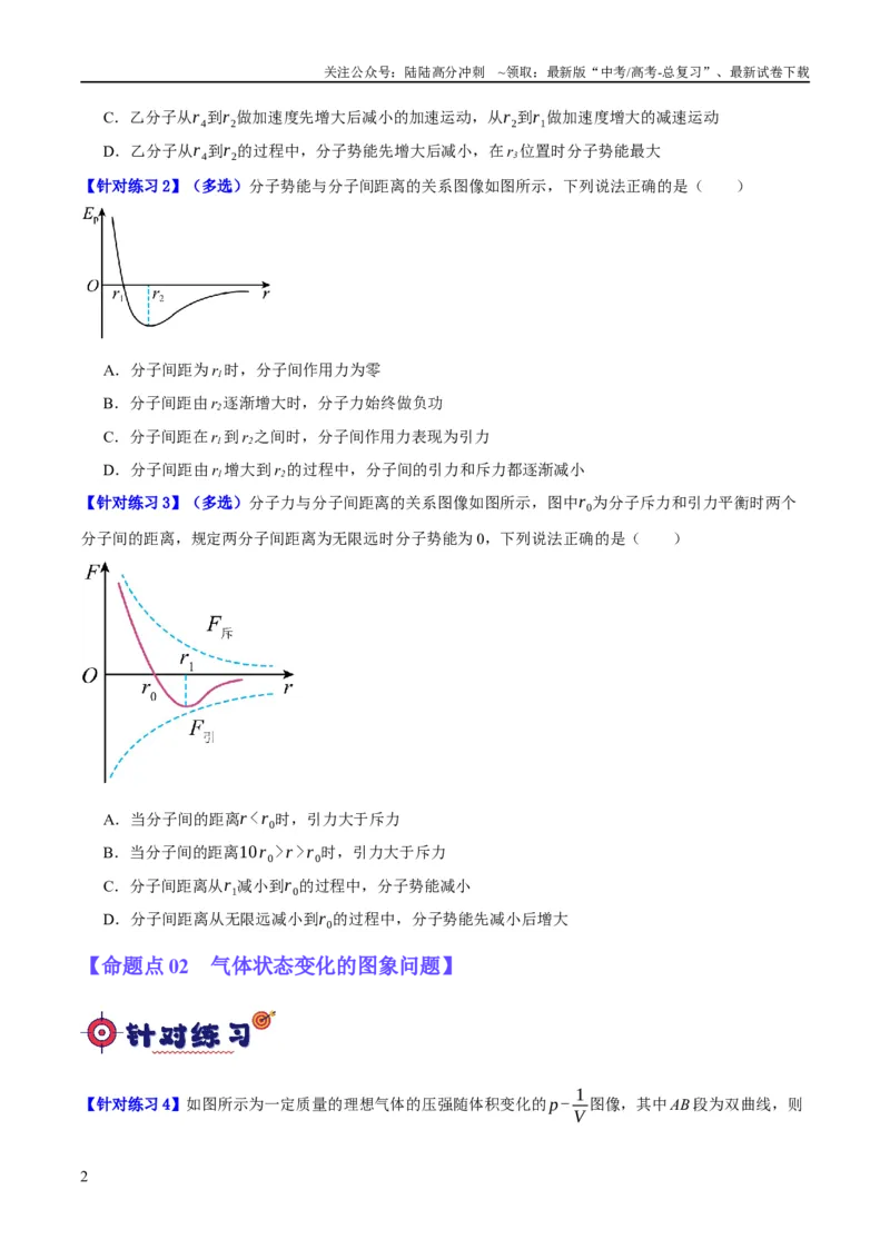《专题12热学定律及能量守恒问题（分层练）（原卷版）_04-物理-高考总复习_二轮复习_2024年_2024年高考物理二轮复习高频考点追踪与预测（新高考专用）_分层练》第2页预览