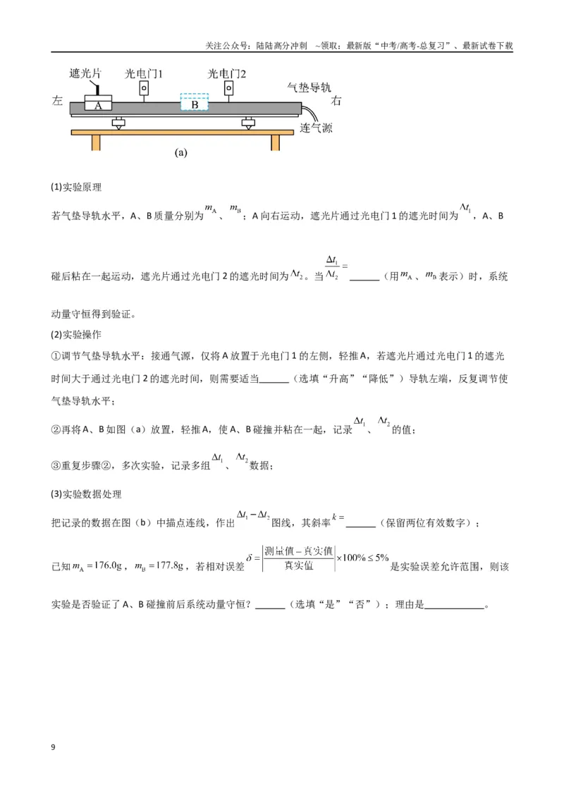 《专题15力学实验（原卷版）_04-物理-高考总复习_专项复习_2024年_2024届新高考物理冲刺专项训练300题_资料》第9页预览